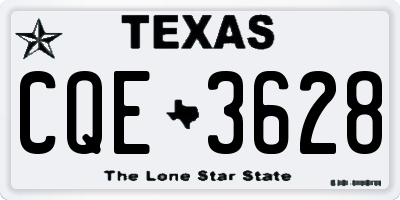TX license plate CQE3628