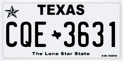 TX license plate CQE3631
