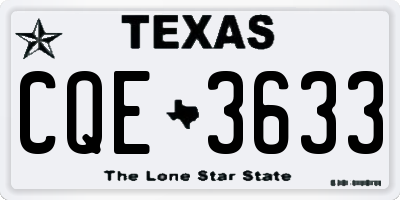 TX license plate CQE3633