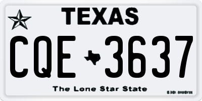 TX license plate CQE3637