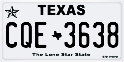 TX license plate CQE3638