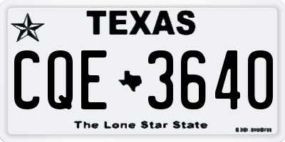 TX license plate CQE3640