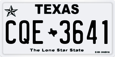 TX license plate CQE3641