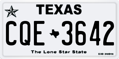TX license plate CQE3642