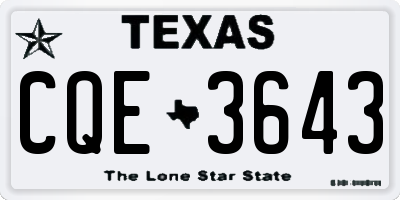 TX license plate CQE3643