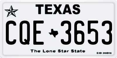 TX license plate CQE3653