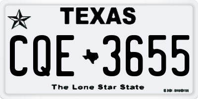 TX license plate CQE3655