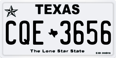 TX license plate CQE3656