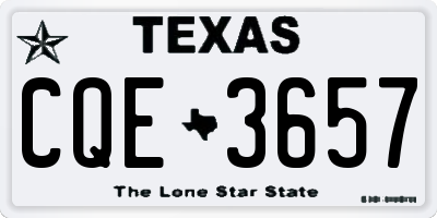 TX license plate CQE3657