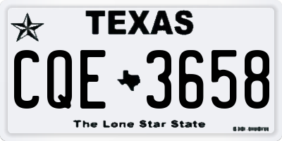 TX license plate CQE3658