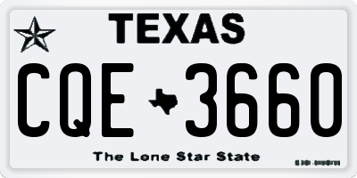 TX license plate CQE3660