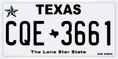 TX license plate CQE3661