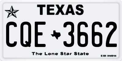 TX license plate CQE3662