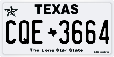 TX license plate CQE3664