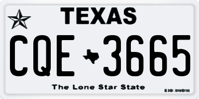 TX license plate CQE3665