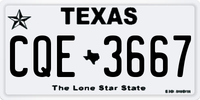 TX license plate CQE3667