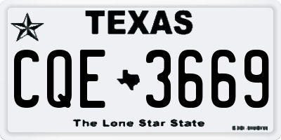 TX license plate CQE3669