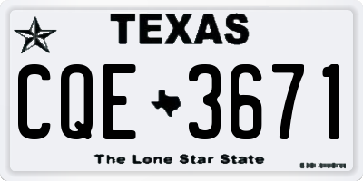 TX license plate CQE3671