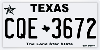 TX license plate CQE3672