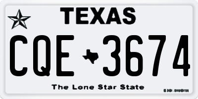 TX license plate CQE3674