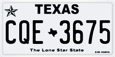 TX license plate CQE3675
