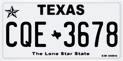 TX license plate CQE3678