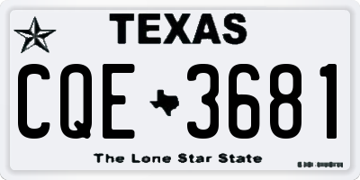 TX license plate CQE3681