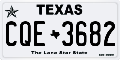 TX license plate CQE3682