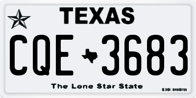 TX license plate CQE3683