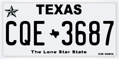 TX license plate CQE3687