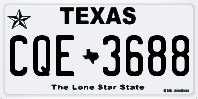 TX license plate CQE3688
