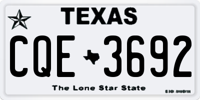 TX license plate CQE3692