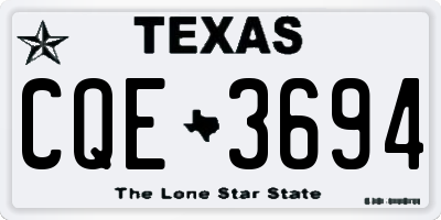 TX license plate CQE3694