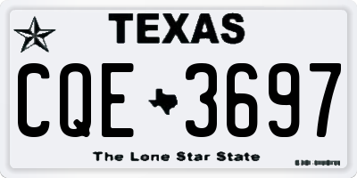 TX license plate CQE3697