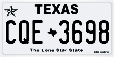 TX license plate CQE3698