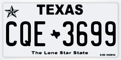 TX license plate CQE3699