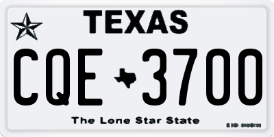 TX license plate CQE3700