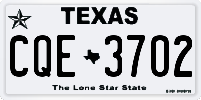 TX license plate CQE3702