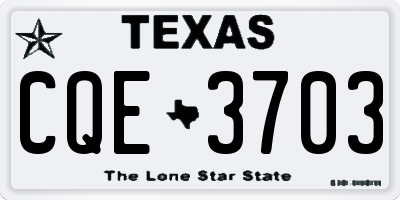 TX license plate CQE3703
