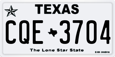 TX license plate CQE3704
