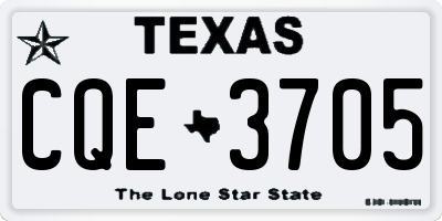 TX license plate CQE3705