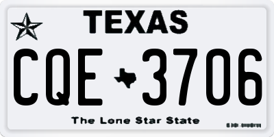 TX license plate CQE3706