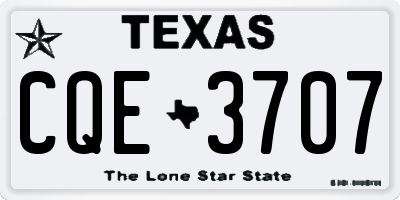 TX license plate CQE3707