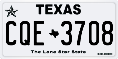 TX license plate CQE3708