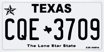 TX license plate CQE3709