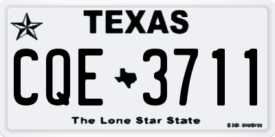 TX license plate CQE3711