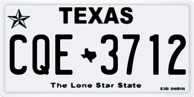TX license plate CQE3712
