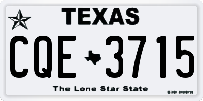 TX license plate CQE3715