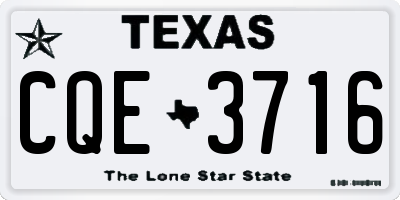 TX license plate CQE3716