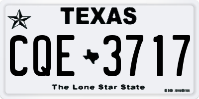 TX license plate CQE3717